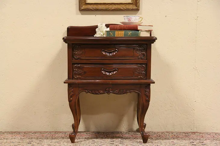 French Style Mahogany End Table or Nightstand
