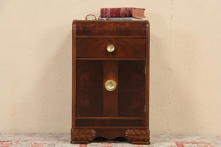 Art Deco Waterfall 1935 Nightstand or End Table