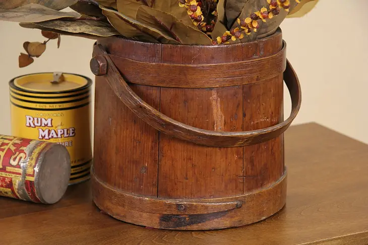 Country Pine Firkin or Sugar Bucket with Handle