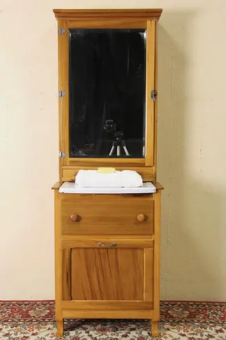 Physician Medical or Dental 1920's Cabinet & Mirror, Nice for Bathroom