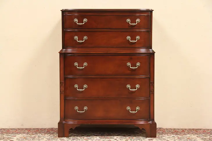 Drexel Vintage 1950 Mahogany Tall Chest on Chest or Highboy
