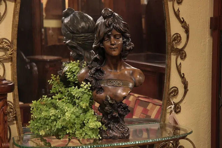 Art Nouveau Antique Sculpture Bust "Lea"