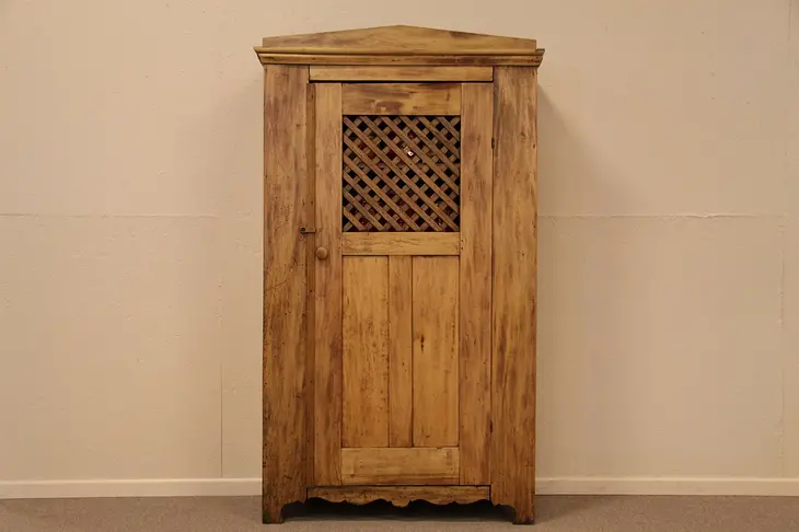 Country Pine Jailhouse Pantry Cupboard
