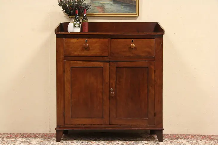 New England Cherry Antique 1820's Sideboard, Server or Jelly Cupboard