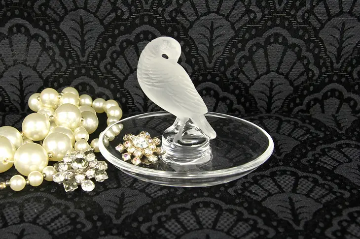 Lalique French Crystal Pheasant Bird Ring Tray