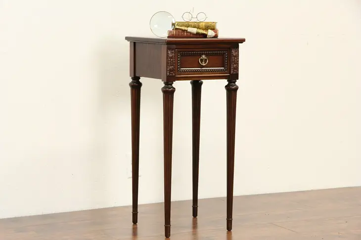 Louis XVI 1920's Antique Walnut Nightstand or Bedside Table