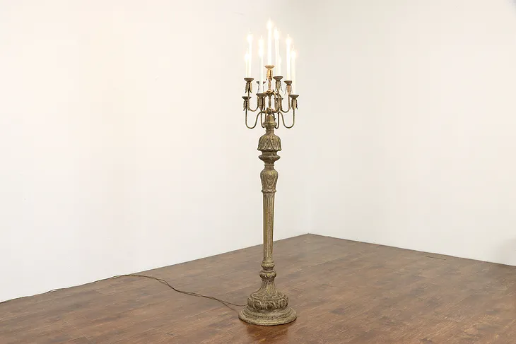 Baroque 9 Candle Vintage Candelabra Floor Lamp #37041