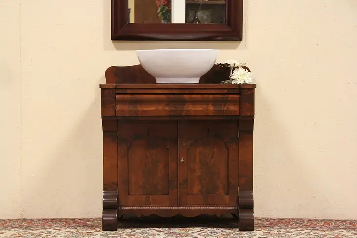 American Empire 1830 Commode, Console or Vessel Sink Vanity