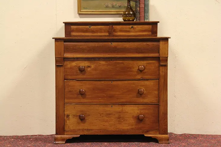 Country Butternut 1860 Antique Chest or Dresser