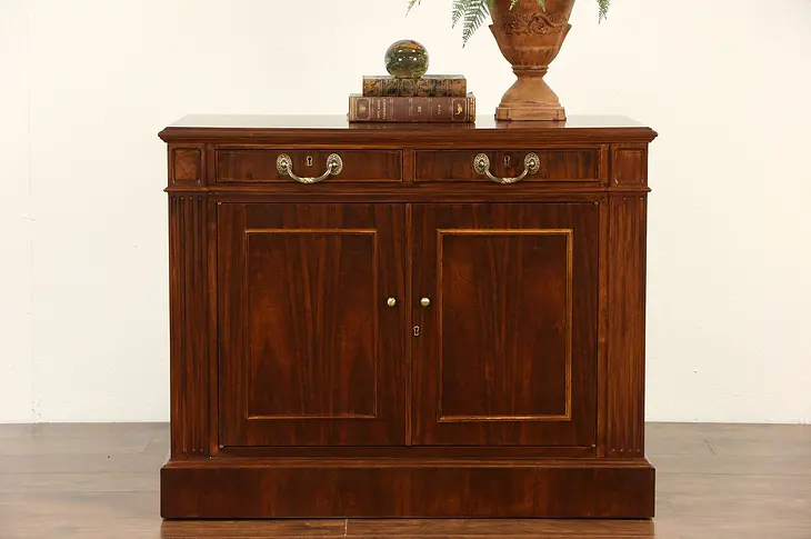 Traditional Vintage Custom Walnut Executive Office Credenza or Cabinet