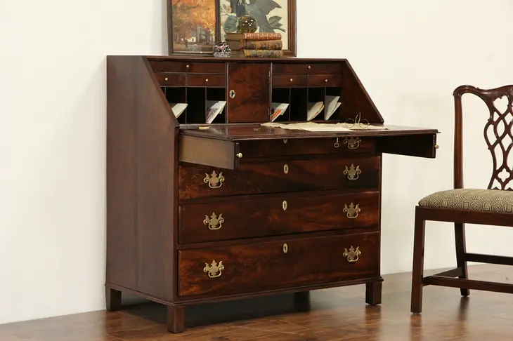 Georgian or American Federal 1790's Antique Maple Secretary Desk
