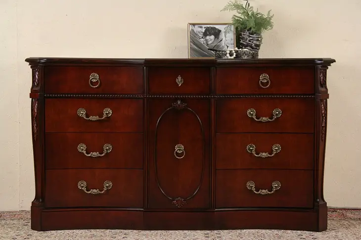 Traditional Mahogany 1950 Vintage Sideboard, Dresser, Linen Chest or TV Console