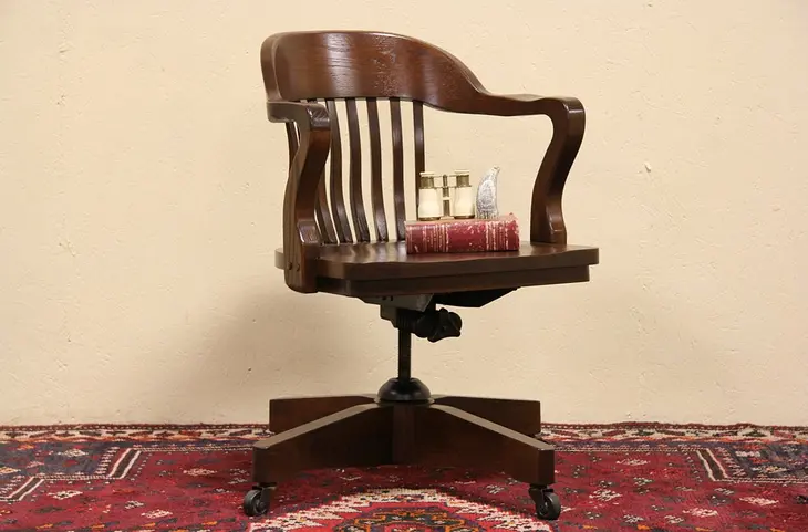 Swivel Oak "Stein" Adjustable Desk Armchair