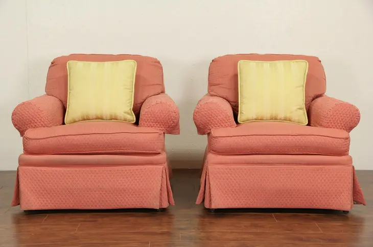 Pair of Contemporary "Plunkett" Signed Upholstered Chairs
