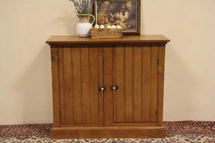 Country Pine 1895 Antique Wainscoting Server or TV Console