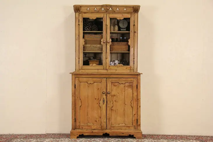 Pine 1890 Antique Norwegian Country Pantry Cupboard