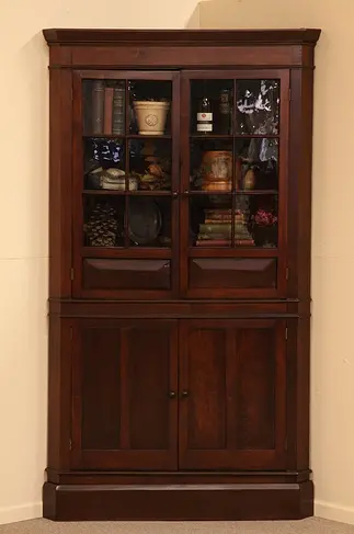 Pennsylvania Walnut 1850 Antique Corner Cabinet
