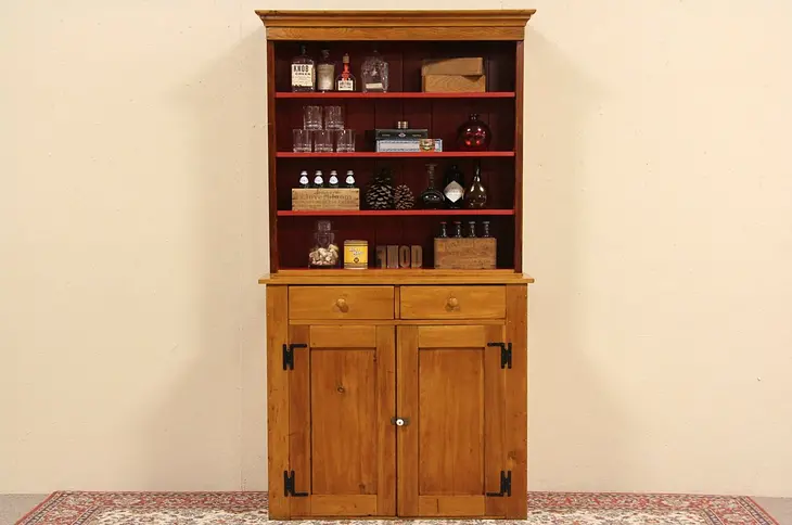 Country Pine Antique 1870 Pantry Cupboard