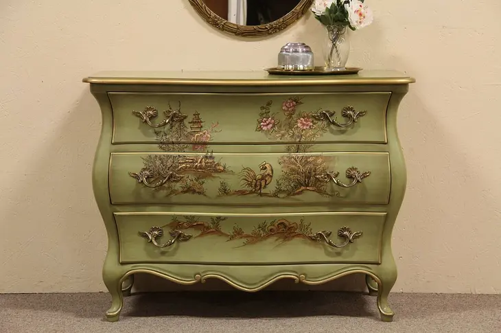 Union National Hand Painted Bombe Chest