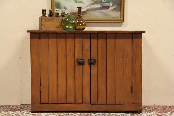 Country Pine Antique 1900 Counter, Cupboard or TV Console
