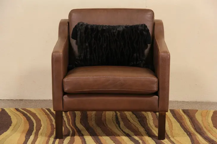 Midcentury Danish Modern 1960 Vintage Leather Chair