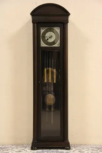 Gustav Becker 1920's German Tall Case Grandfather Clock, Westminster Chime