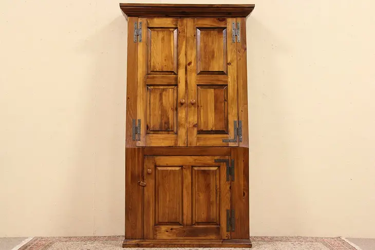 Country Pine Vintage Slant Front Cupboard