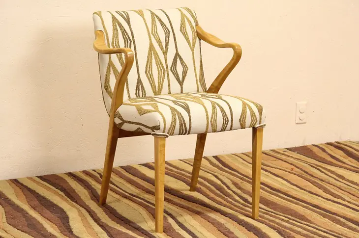 Midcentury Modern Bodafors Swedish Chair, 1960's Vintage, New Upholstery