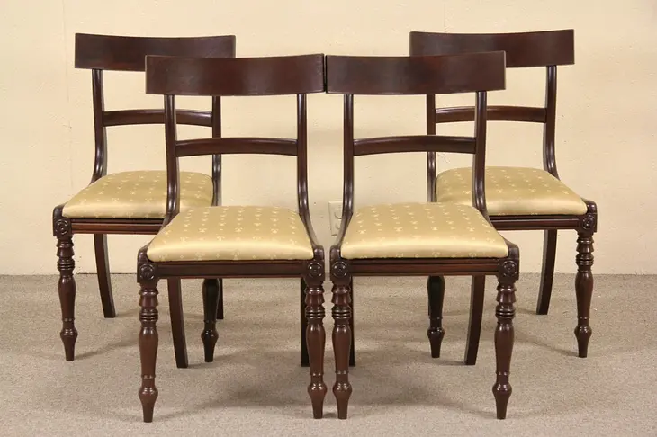 Set of 4 Danish 1890's Antique Dining or Game Table Chairs,