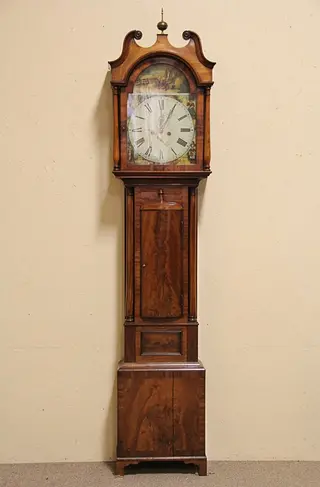 Scottish Tall or Long Case 1850 Antique Grandfather Clock, Marshall