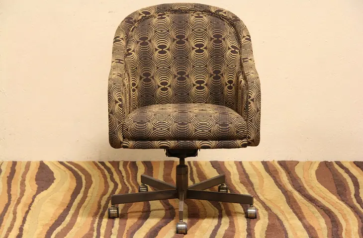 Helikon Swivel Vintage Desk Chair, Newly Upholstered