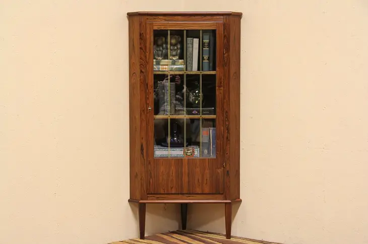 Midcentury Danish Modern Rosewood Vintage 1960 Corner Cabinet