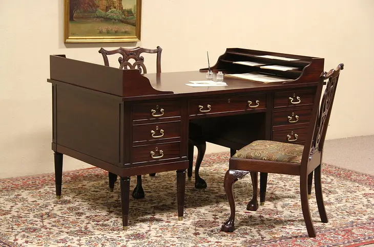 George Washington Vintage Mahogany Partner Desk
