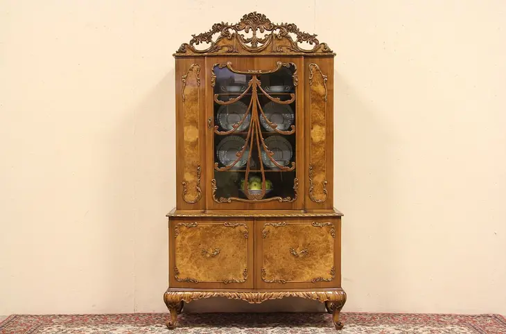 Romweber Carved Vintage China or Display Cabinet
