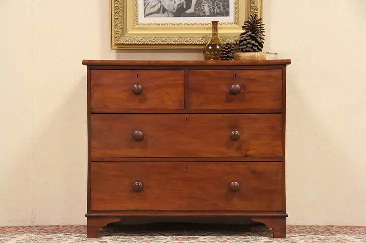 Scottish 1870 Antique Dresser or Chest of Drawers