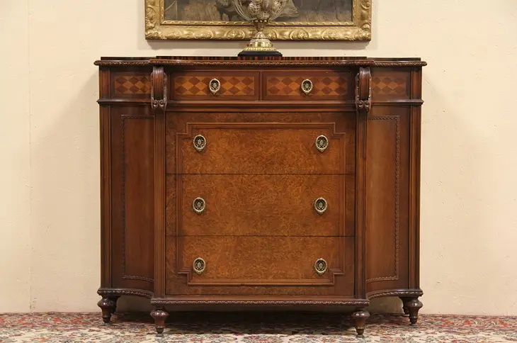 Console, Dresser or Chest, 1925 Rosewood & Marquetry