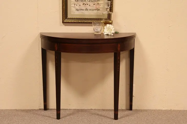 Demilune Hepplewhite Console and Game Table