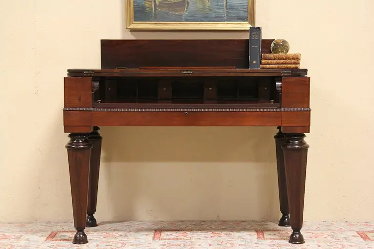 Rosewood Console or Spinet Desk Made from 1840 Melodeon Organ