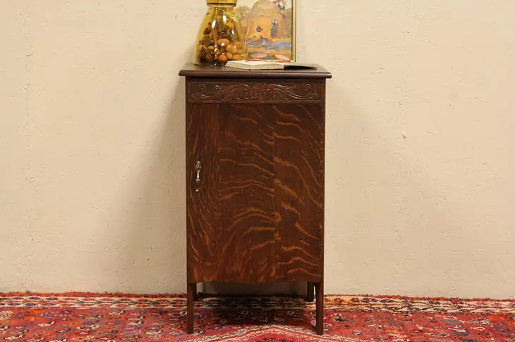 Edison Phonograph Cylinder 1900 Antique Cabinet - Oak