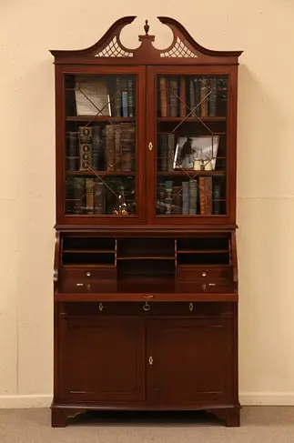 Classic Secretary Desk, Bookcase Top
