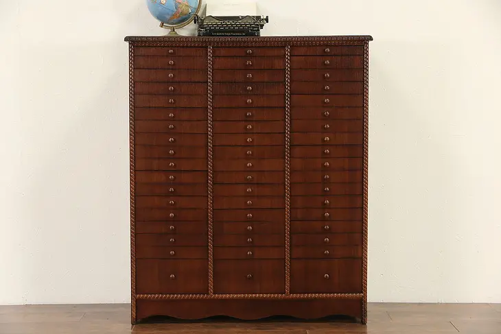 1930's Vintage 54 Drawer File or Collector Specimen Cabinet, Jewelry Chest