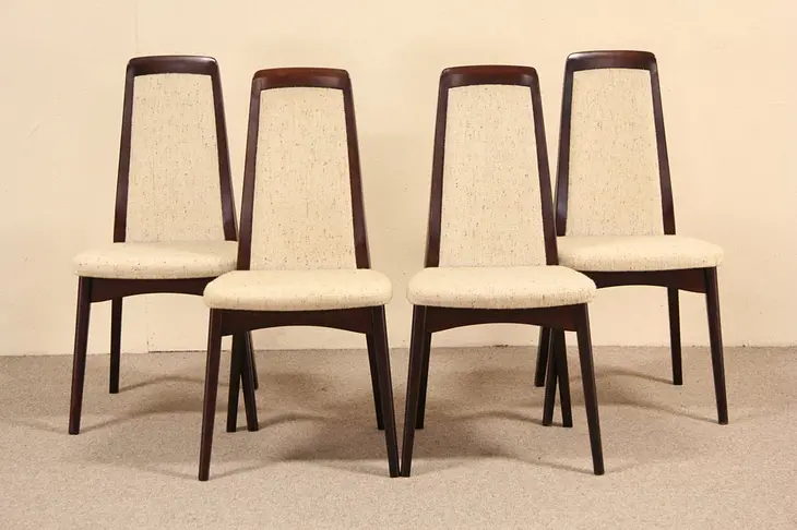 Midcentury Modern Set of 4 Dining Chairs, 1960 Vintage Sweden All Original