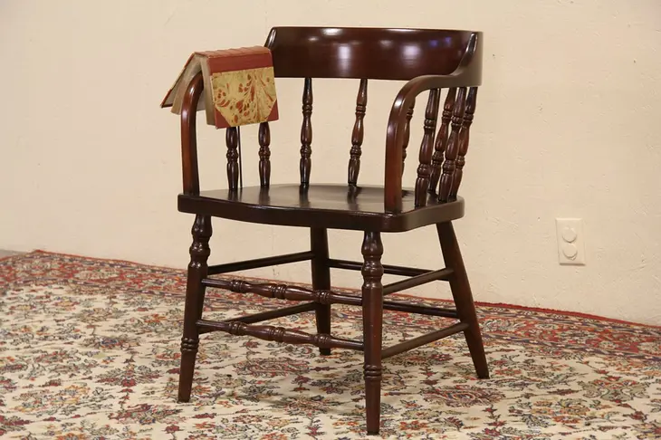 Captain or Firehouse 1890 Antique Chair