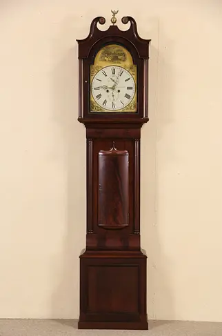 Georgian Scottish Signed Edinburgh 1825 Antique Long Case Grandfather Clock