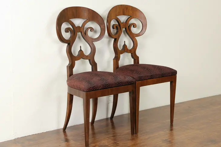 Pair of Antique 1910 Biedermeier or Empire Chairs