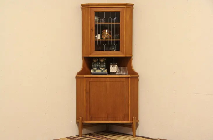 Midcentury Danish Modern Teak Vintage 1960 Corner Cabinet