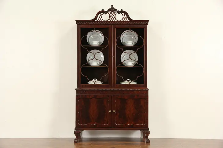 Romweber Vintage Georgian China Display Cabinet or Bookcase