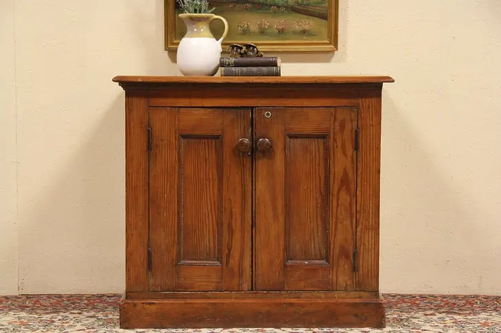 Country Pine 1890 Antique Cabinet, TV Console