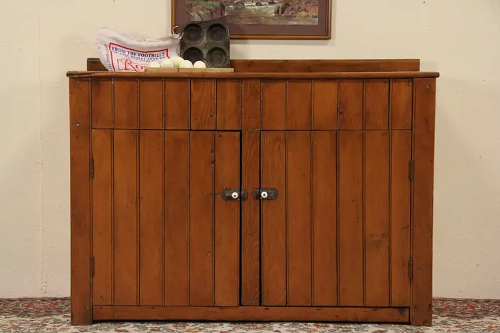 Country Pine Wainscoting 1870 Antique Primitive Dry Sink