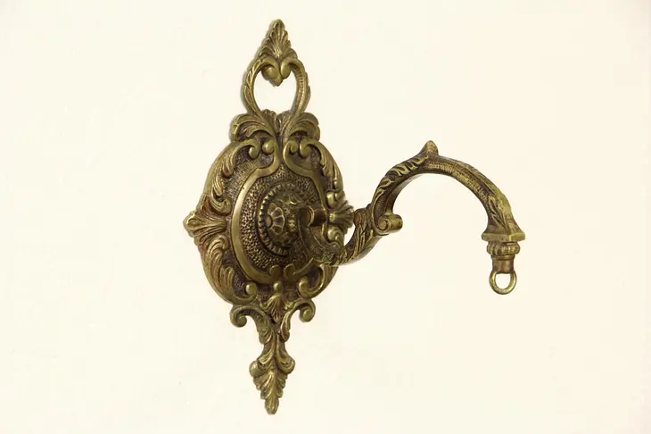 Brass Antique Wall Hanging Hook, Bathrobe, or Coat Hook